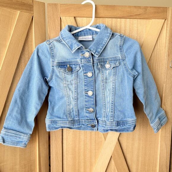 Kids Okie Dokie Repreve Cotton Blue Denim Jacket Snap Buttons Size 2T - Picture 1 of 7